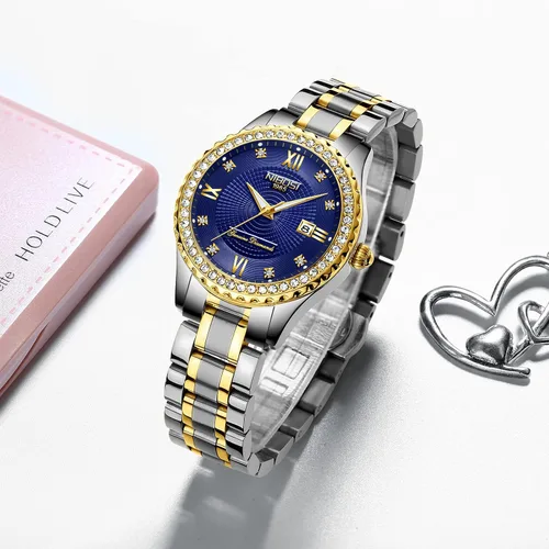 Vista 5 de NIBOSI Women Watches Analogue Wrist Watches Watches for Women's Girls Miss Ladies Rose Gold Dial Watch with Stylish Diamond Studded Watches