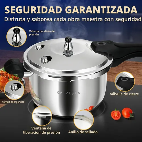 Vista 7 de Mini olla a presión de acero inoxidable de 3.17 cuartos de galón, olla resistente de grado alimenticio, cocción rápida, segura y duradera