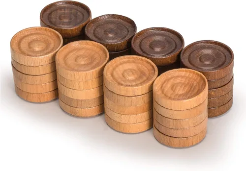 Vista 2 de Husaria - Piezas de madera de estilo italiano con crestas apilables y bolsa de cordón, 40 piezas