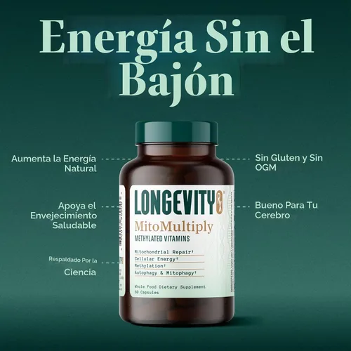 Vista 2 de MitoMultiply - Soporte mitocondrial con glutatión, SOD, catalasa, NADH, Bacillus Subtilis - Aumenta la energía celular, absorción, biodisponibilidad