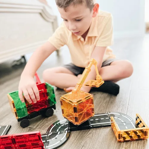 Vista 3 de MAGNA-TILES Builder - Juego de construcción magnética de 32 piezas, la marca original de construcción magnética
