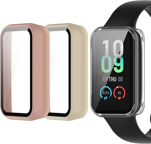 Vista 11 de Funda para reloj compatible con Amazfit Band 7, protector de pantalla de policarbonato duro, antiarañazos, a prueba de golpes, bisel protector