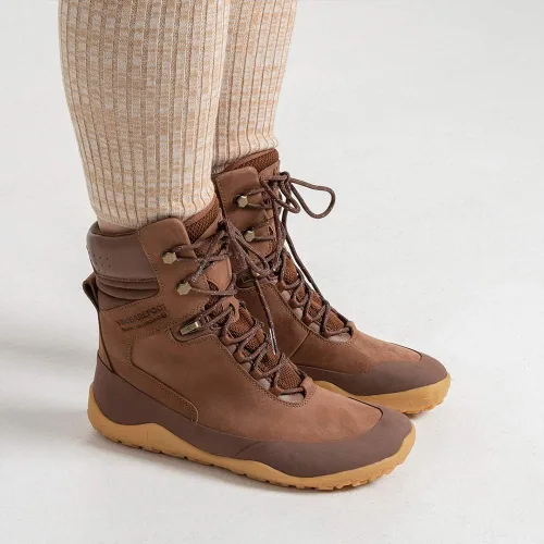 Vista 7 de Vivobarefoot Tracker HI FG, botas de senderismo de cuero para mujer con suela firme y protección térmica