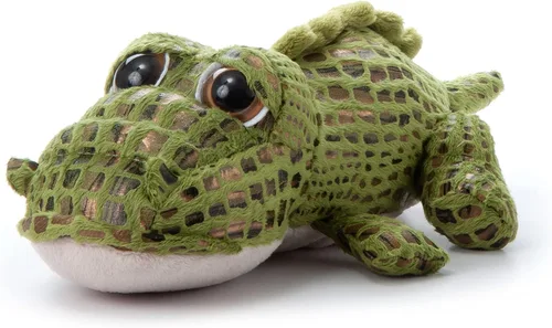 Vista 3 de The Petting Zoo Peluche de cocodrilo, regalos para niños, animales de zoológico de ojos brillantes, juguete de peluche de cocodrilo de 10 pulgadas
