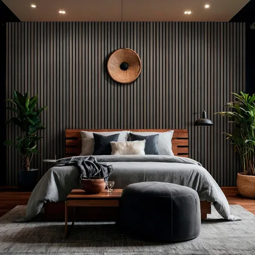 Vista 15 de MSI Paquete de 4 paneles de pared de listones de madera acústica para decoración de interiores, paneles de madera acanalados 3D que absorben