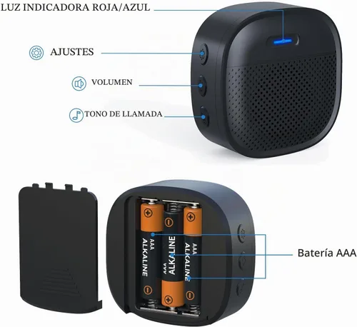 Vista 3 de XTU Timbre inalámbrico para J7/J9/J9 Plus/J10, rango de recepción 328 pies (656.2 ft), 0-110 dB máx