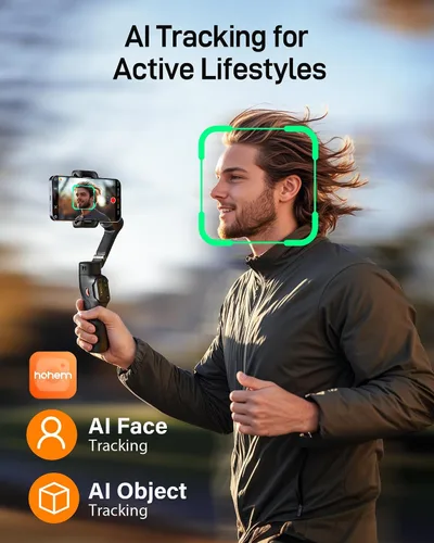 Vista 3 de Estabilizador de cardán iSteady X3 SE de hohem para iPhone, estabilizador de teléfono con control remoto desmontable, cardán plegable portátil de 3