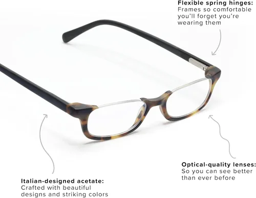 Vista 3 de Eyebobs What Heritance? Gafas de lectura unisex premium para mujeres y hombres Gafas de media llanta