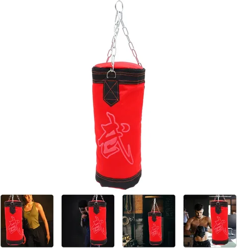 Vista 5 de Saco de arena de lona para entrenamiento de alta resistencia, bolsa de boxeo vacía para adultos, bolsa de entrenamiento de patadas de piel sintética