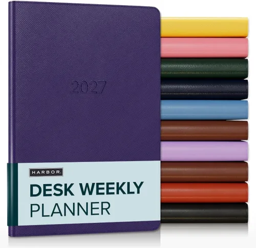 Vista 86 de Harbor Agenda semanal y mensual grande 2025-2026 – Agenda con calendario y cuaderno, piel sintética duradera, 192 páginas, tapa blanda