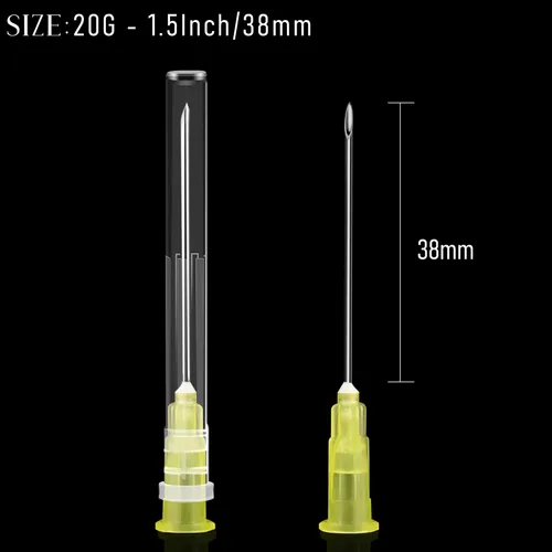 Vista 2 de Aguja de calibre 20 de 1.5 pulgadas con tapa Luer Lock dispensadora accesorios, paquete de 100