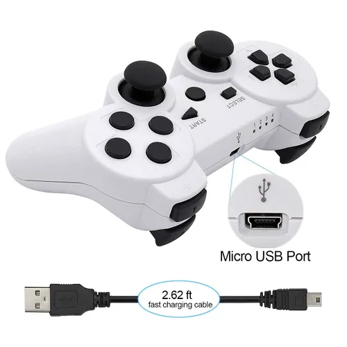 Vista 30 de Ceozon PS3 Controller Wireless 2 Pack Gamepad Compatible for PS3 Remote Joystick with Charging Cables Black and Black