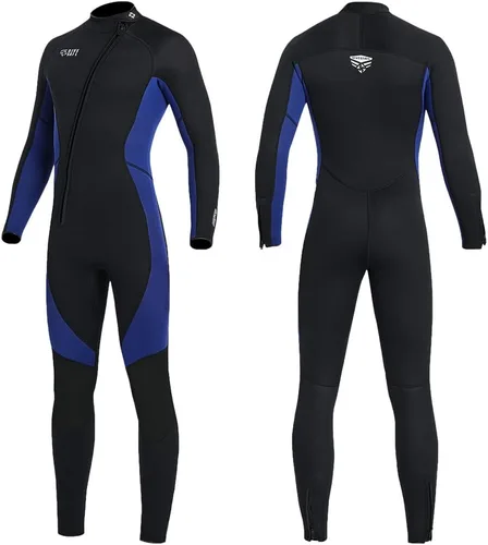 Vista 10 de Trajes húmedos para mujeres y hombres, traje de neopreno de cuerpo completo de 3MM, traje de buceo en agua fría, manga larga, cremallera frontal