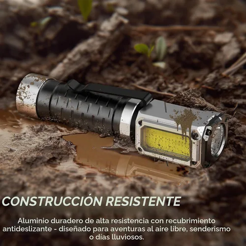 Vista 9 de Linterna Anhay Recargable 2000LM Linterna EDC con Luz Roja Verde 5 Modos Linterna LED Brillante Linterna Magnética Potente y Mini Linterna