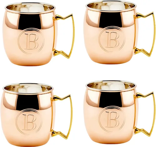 Vista 11 de Old Dutch International Taza sólida Moscow Mule, 16 onzas, monograma A, cobre