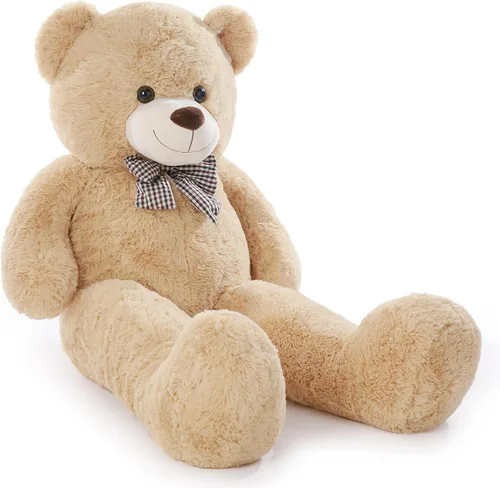 Vista 7 de Poutmac Oso de Peluche Gigante de 47 Pulgadas Animal de Peluche Marrón Gran Oso de Peluche Regalo de San Valentín para Novia Animales de Peluche
