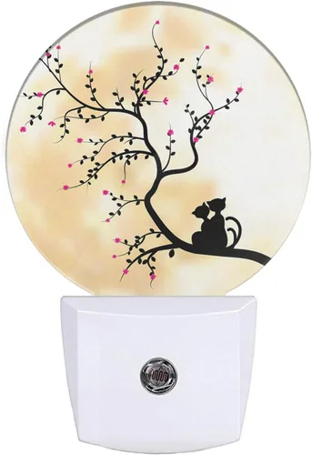 Vista 12 de EKOBLA Luces nocturnas con forma de gato y mariposas, enchufables a la pared, mariposa en la nariz del gato, lindas luces nocturnas enchufables
