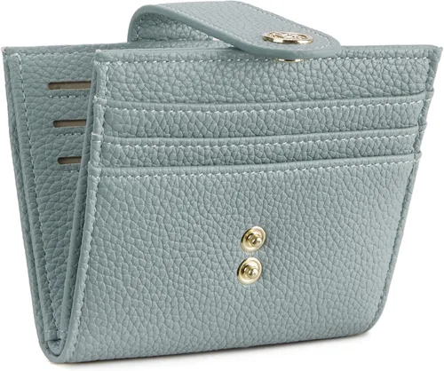 Vista 11 de BOSTANTEN - Billetera delgada para mujer, pequeña, con bloqueo RFID, tarjetero de cuero plegable con cremallera y bolsillo para monedas, Pequeña