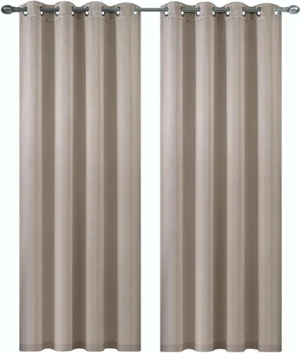 Vista 2 de LUXE WEAVERS Eco Collection - Par de paneles de ventana, color crema, 100% opacas, 63 pulgadas de largo Curtains for Bedrooms, Machine Washable
