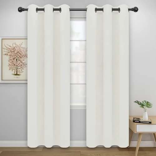 Vista 193 de Easy-Going - Cortinas opacas para dormitorio, aislamiento térmico sólido con ojales, cortinas de ventana para reducción de ruido, cortinas