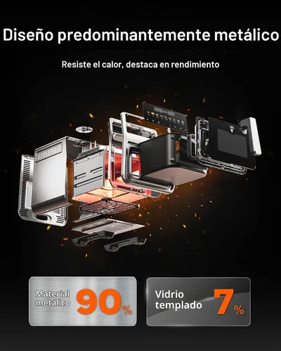 Vista 5 de Freidora de aire, 6 Qt, freidora de aire de acero inoxidable, carcasa de acero inoxidable y recipiente interior de metal completo, libre de PTFE