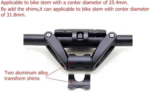 Vista 5 de UPANBIKE Manillar plegable de la bici de la aleación de aluminio del manillar de la vespa de liberación rápida barra plegable 1.252 in/1.000 in