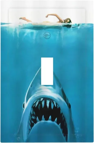 Vista 109 de Cubiertas de Interruptor de Luz de 1 Gang con Estrella de Mar y Concha Marina en Tablero de Madera, Placas de Pared Sin Dispositivo, Placa Frontal