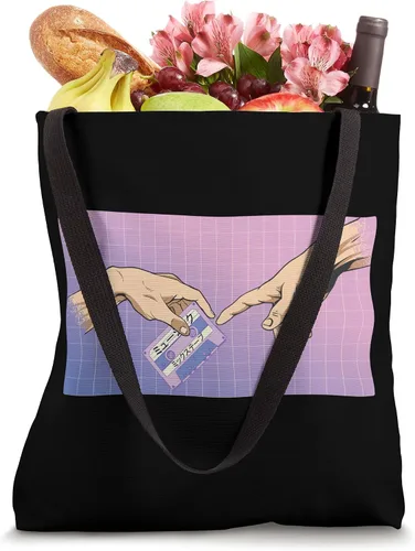 Vista 4 de Vaporwave Stereo Music audiocassette Synthwave Vaporwave Bolso tote