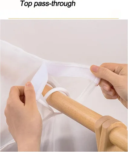 Vista 4 de Funda transparente para colgar ropa, transpirable y a prueba de humedad, a prueba de polvo y arrugas, capacidad gruesa, adecuada para perchas