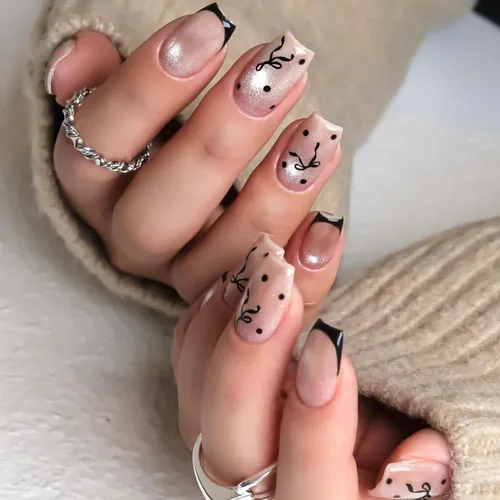 Vista 13 de BABALAL Uñas con diseño, de uñas con pegamento para mujeres y niñas