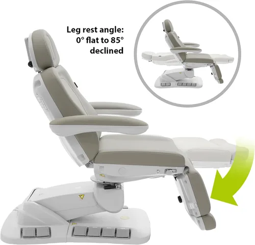 Vista 6 de SKINACT Palma - Mesa de tratamiento médico eléctrico de 4 motores y silla facial con giratorio, altura ajustable, respaldo, inclinación del asiento