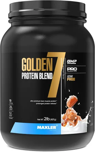 Vista 12 de Maxler Golden 7 Protein Blend - Proteína en polvo para ganancia muscular y recuperación - Polvo de proteína de fresa de 2 libras