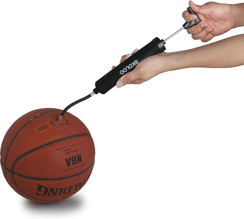 Vista 7 de SKOLOO Kit de inflador de bomba de aire portátil de 10 pulgadas con aguja, boquilla, manguera de extensión para fútbol, baloncesto, fútbol
