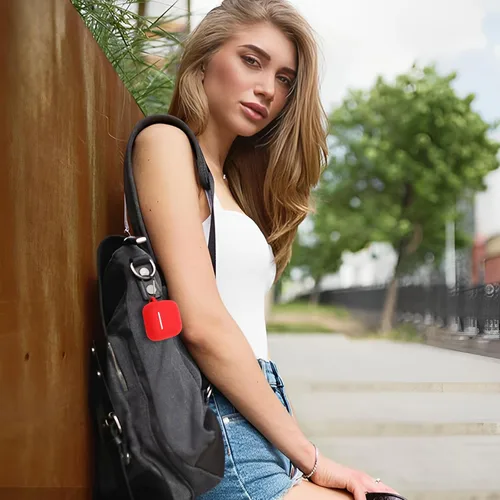 Vista 5 de Funda para AirPods 4, funda de silicona compatible con Apple AirPods de 4ª generación, color rojo