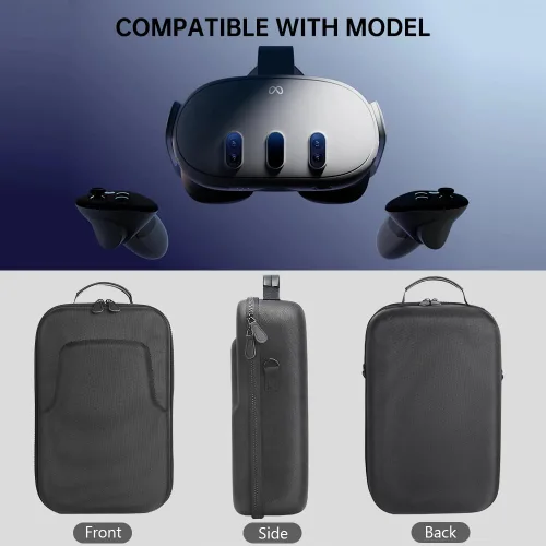 Vista 5 de HIJIAO Upagrade - Funda rígida de viaje compatible con Oculus Quest 3 y Quest VR, accesorios para auriculares y controladores, impermeable, a prueba