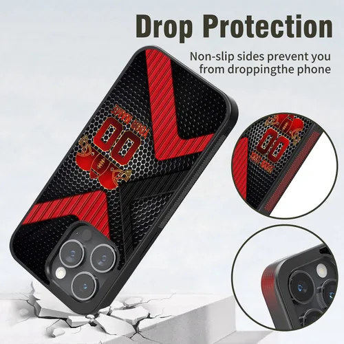 Vista 3 de Fundas de teléfono personalizadas para iPhone 8 11 12 13 14 15 16 Pro Max Plus Mini Xr Xs para Samsung S A Note Series Funda protectora negra