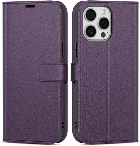 Vista 16 de oakxco Funda tipo cartera para iPhone SE 2022/2020/8/7 con soporte para tarjeta de crédito, funda magnética RFID delgada tipo libro con tapa
