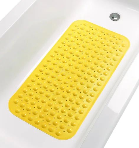 Vista 4 de Tapete de ducha antideslizante de 20"x20" (solo duchas lisas/sin textura, no para sobre desagüe) Seguro, limpio, lavable a máquina, agarre superior