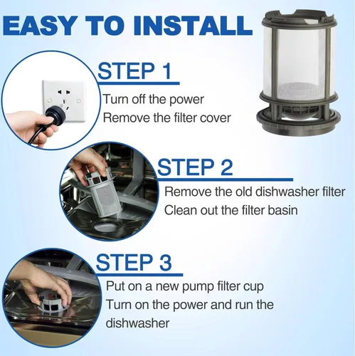 Vista 6 de 【Actualizado】 W10872845 Reemplazo de taza de filtro para bomba de lavavajillas Whirlpool Kenmore Whirlpool Amana Kitchenaid - Reemplaza 8579307