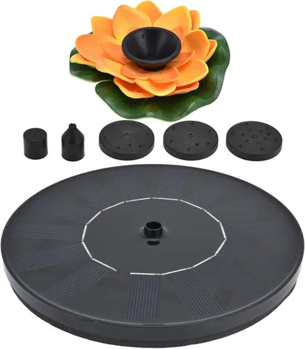 Vista 9 de Fuente solar para baño de pájaros, bomba de fuente de energía solar de 1.4 W, bombas de agua flotantes para jardín, patio, estanque y piscina al