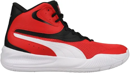 Vista 3 de PUMA Tenis de baloncesto triple medio para hombre, color rojo