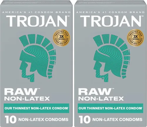 Vista 27 de Trojan Bareskin - Preservativos finos, paquete variado Everythin, condón de látex lubricado, 10