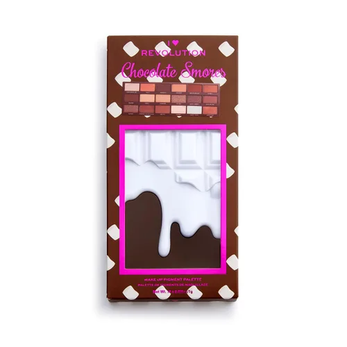 Vista 4 de I Heart Revolution - Paleta de sombras de ojos I Love Chocolate, chocolate S'Mores, brillo, brillo y tonos mate, 18 tonos pigmentados intensos, sin