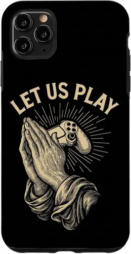 Vista 13 de Funny Gamer Prayer Pun Video Game Controller Retro Gaming Case for iPhone 16