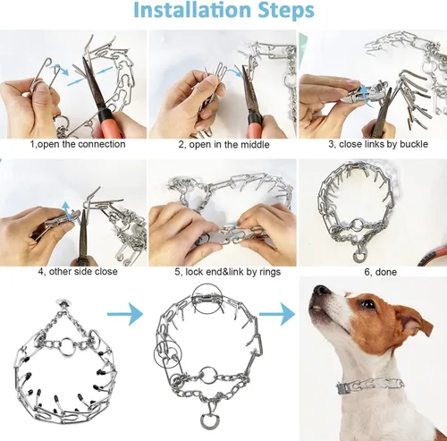 Vista 4 de Safiman Collar para perros con hebilla, cierre de acero inoxidable con hebilla de liberación rápida