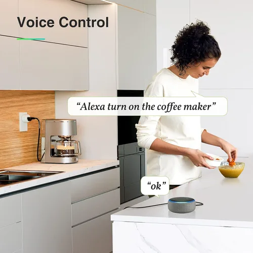 Vista 7 de Enchufe inteligente, enchufe de salida WiFi compatible con Alexa Google Home, no requiere concentrador, enchufe de protección contra sobretensiones