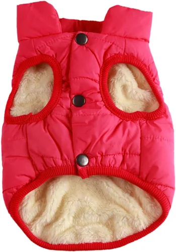 Vista 9 de JoyDaog Chaqueta cálida con forro polar de 2 capas para cachorros en invierno y clima frío, abrigo suave y resistente al viento para perros Azul