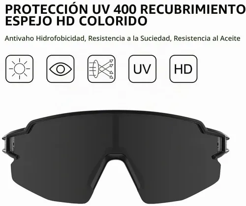 Vista 4 de ROCKBROS Polarized Sports Sunglasses Anti-Glare HD Cycling Sun Glasses Todo negro