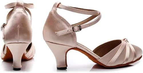Vista 8 de VCIXXVCE Zapatos de baile de salón para mujer, con puntera cerrada, tacones de baile social