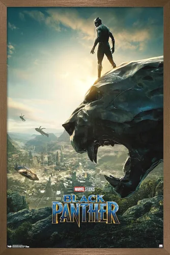 Vista 16 de Trends International Marvel Cinematic Universe - Póster de pared de una hoja de Black Panther Monument, 14.725 x 22.375 pulgadas, versión enmarcada